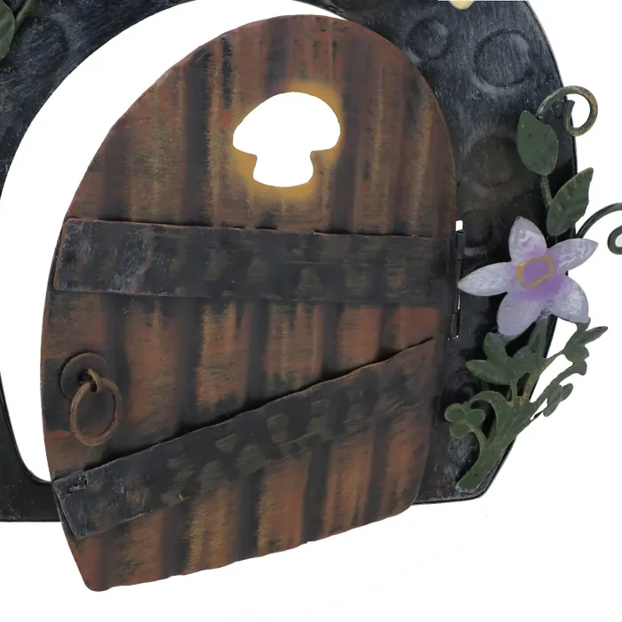 Fairy Door Figurine Statue Sculpture House Decor Metal Ornament Home Yard