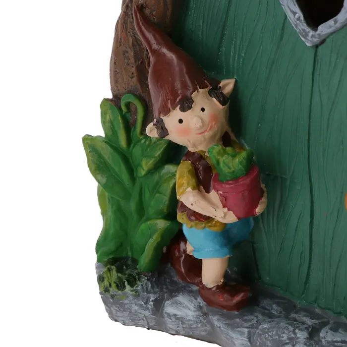 Solar Fairy Green Door House Statue Figurine Ornament Home Garden Yard
