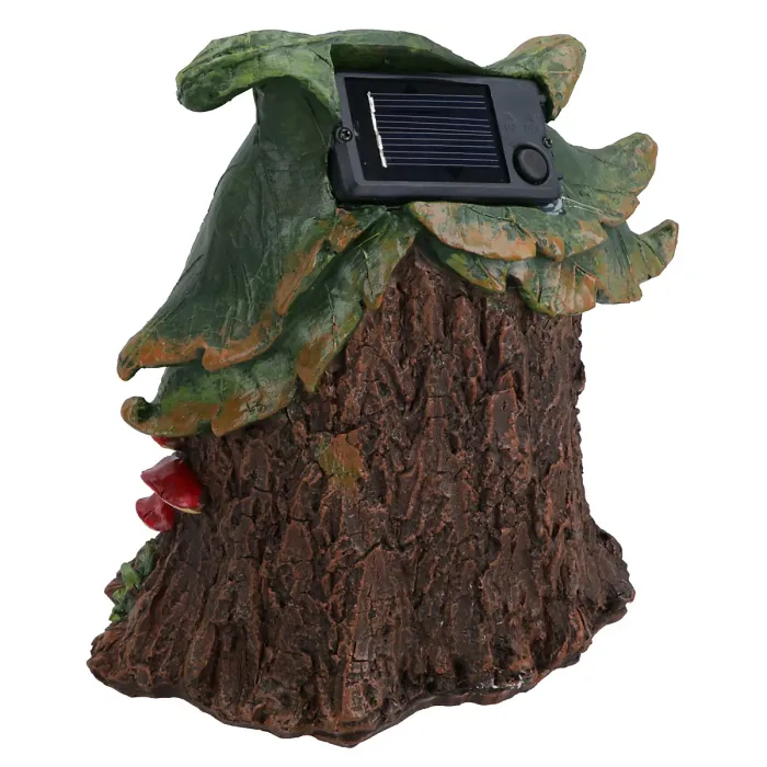 Solar Fairy Brown Door House Statue Figurine Ornament Home Garden Yard