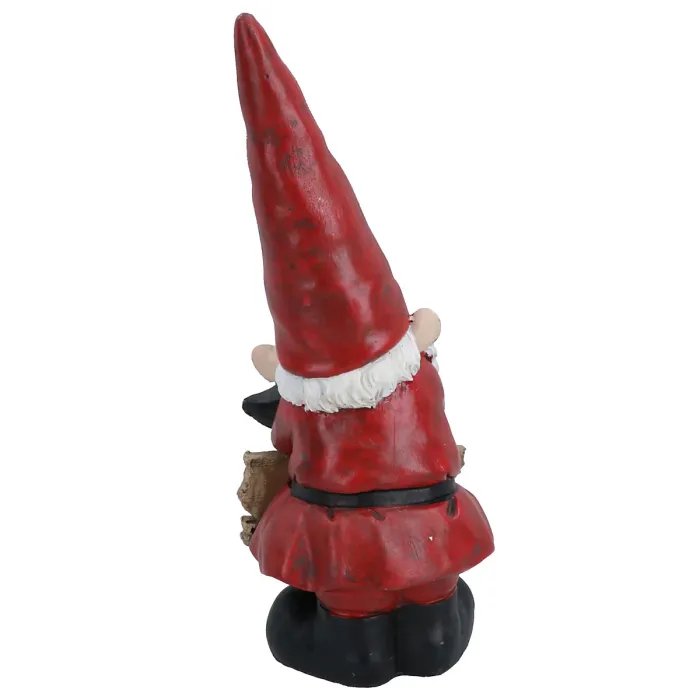 Gnome with Leave Sign Figurine Statue House Decor Ornament Garden Yard