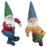 Gnome Plant Pot Hanger Garden Home Yard Ornament Statue Vase Hugger Pair