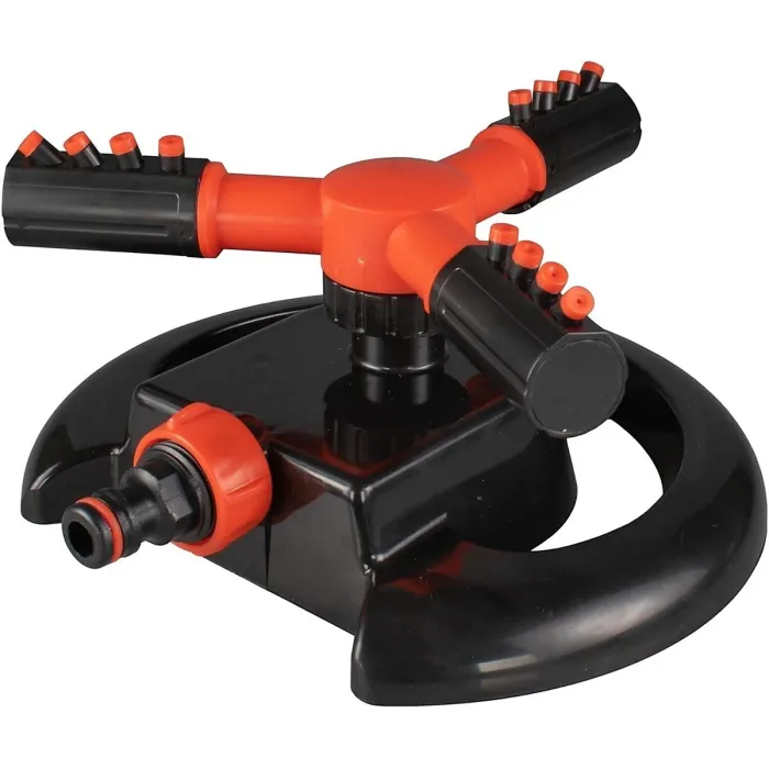 Rotating Lawn Sprinkler Watering Garden Water Pipe Hose Connector 12 Jets