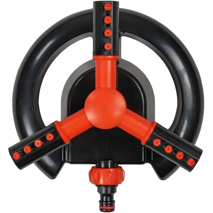 Rotating Lawn Sprinkler Watering Garden Water Pipe Hose Connector 12 Jets