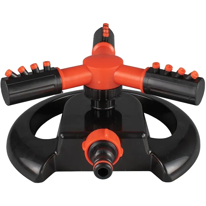 Rotating Lawn Sprinkler Watering Garden Water Pipe Hose Connector 12 Jets