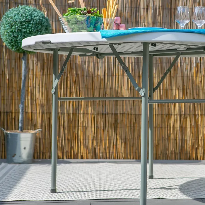 Harbour Housewares Folding Camping Picnic Table & Chair Set - 120cm (4ft) - White