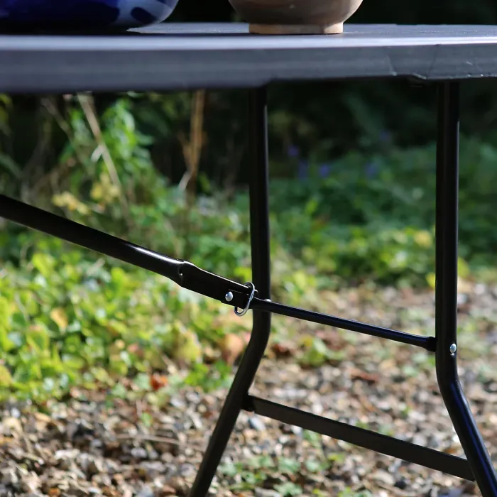 Harbour Housewares Folding Camping Picnic Table & Chair Set - 180cm (6ft) - Black