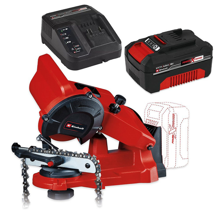 Einhell 18v Cordless Chain Sharpener Power X-Change + 4AH Charging Kit