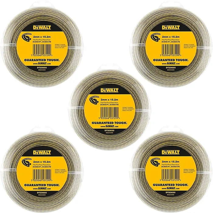 5x Dewalt DT20650-QZ Line Trimmer Wire 2mm 15.2m Dewalt DCM561 DCM561P1 DCM561PB