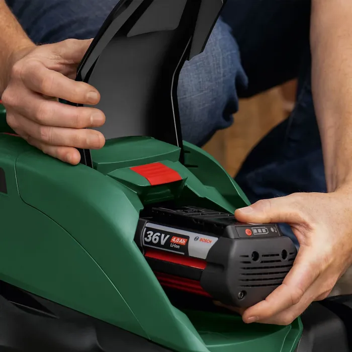 Bosch Advanced Rotak 36v-40-650 36v Cordless Lawnmower 42cm & Trimmer 2x Batts
