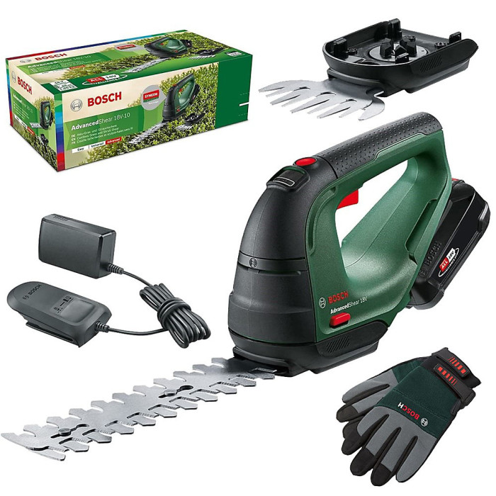 Bosch Advanced Shear 18V-10 Cordless Garden Pruner Hedge Grass 2.0Ah + Gloves Bosch Advanced Shear 18V-10 Cordless Garden Pruner Hedge Grass 2.0Ah + Gloves