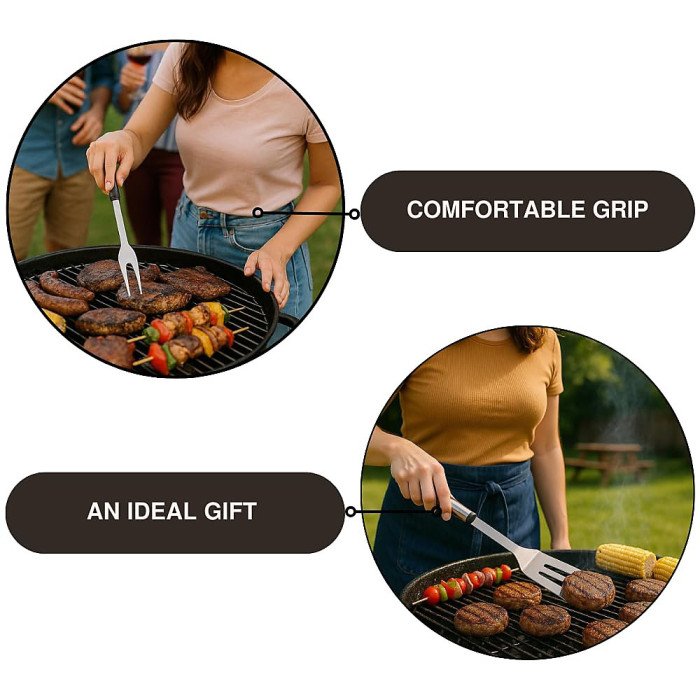 Marco Paul 3 Pack Stainless Steel BBQ Grill Tool Set