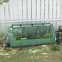 Outsunny Portable Small Polytunnel with Mesh Windows, 240x90x90cm