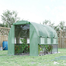 Outsunny 3 x 2 x 2m Polytunnel Green House w/ UV-resistant PE Cover, Green