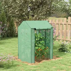 Outsunny Greenhouse with 2 Roll-up Doors and Vent Holes, 100x80x150cm