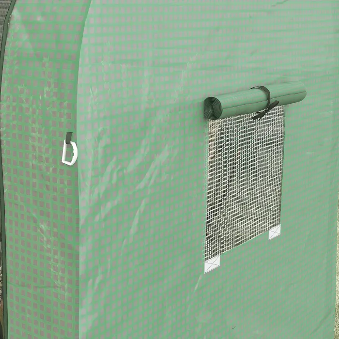 Outsunny Tomato Greenhouse with 2 Roll-up Doors, 185 x 94 x 150cm, Green