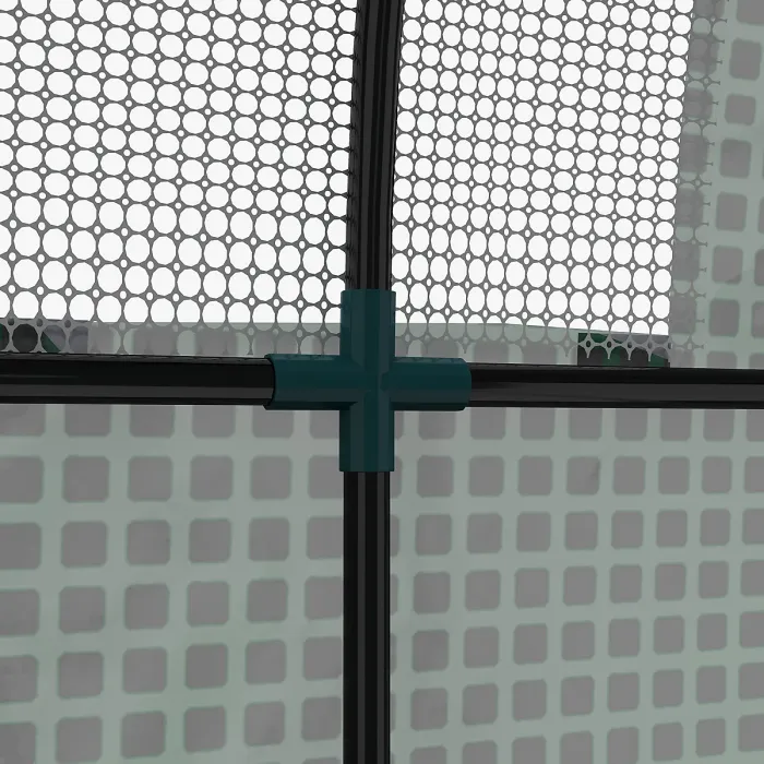 Outsunny 1.8 x 1.8 x 2m Polytunnel Greenhouse with Doors and Mesh Windows