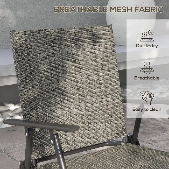 Outsunny Patio Furniture Set, Garden Set w/ Table, Foldable Chairs, a Loveseat