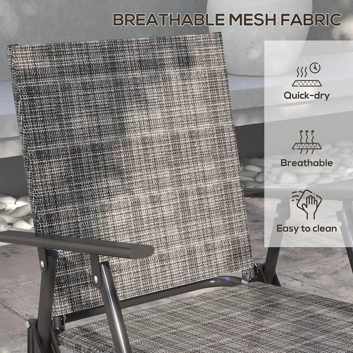 Outsunny Patio Furniture Set, Garden Set w/ Table, Foldable Chairs, a Loveseat