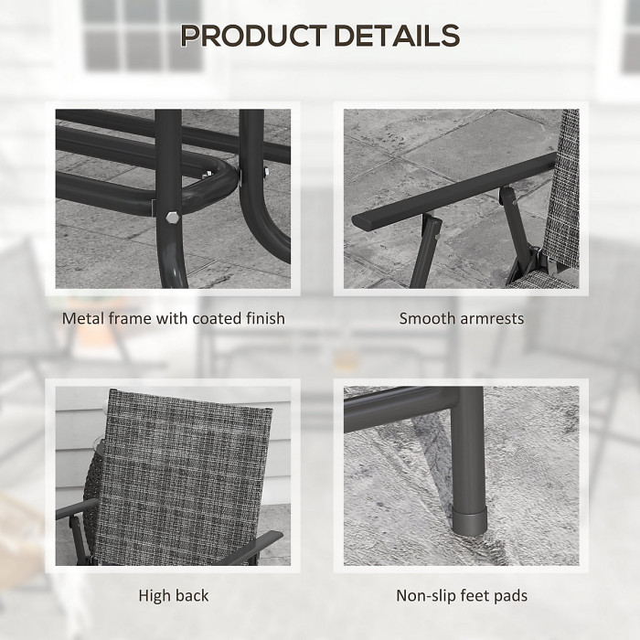 Outsunny Patio Furniture Set, Garden Set w/ Table, Foldable Chairs, a Loveseat