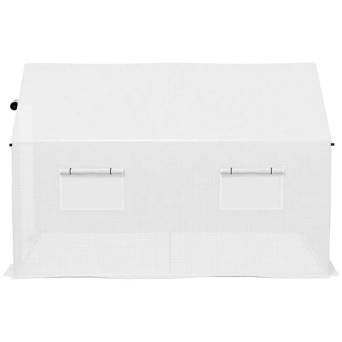Outsunny Tunnel Greenhouse W/ UV-resistant PE Cover, Wide Door, 2 x 3(m), White