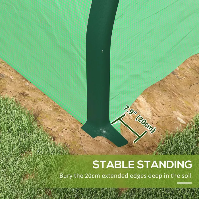 Outsunny Tunnel Greenhouse, Upgraded Structure, Hinged Doors, 6 x 3(m), Green