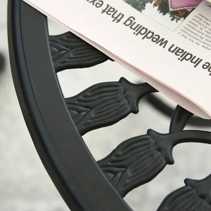 Outsunny 3 Piece Bistro Set, Aluminium Garden Furniture with Umbrella Hole