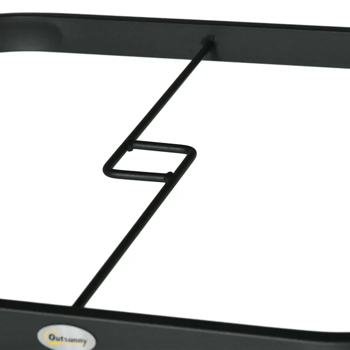 Outsunny Garden Dining Set w/ 4 Stackable Cushioned Chairs and Metal Top Table