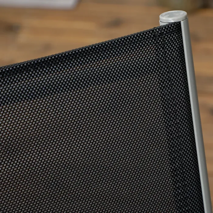 Outsunny 7 Piece Garden Dining Set, Steel Outdoor Table and Chairs, Black