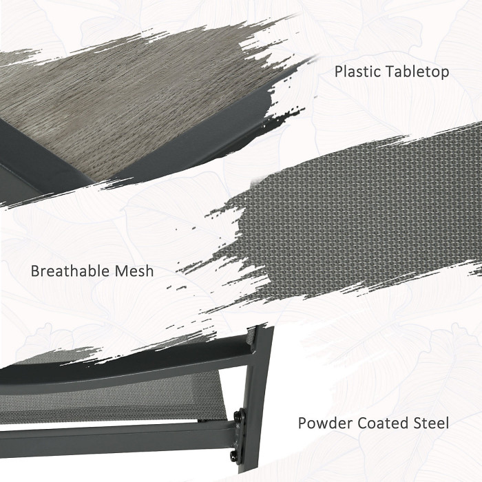 Outsunny 7 Pieces Patio Dining Set with 6 Stackable Chairs for Poolside, Grey