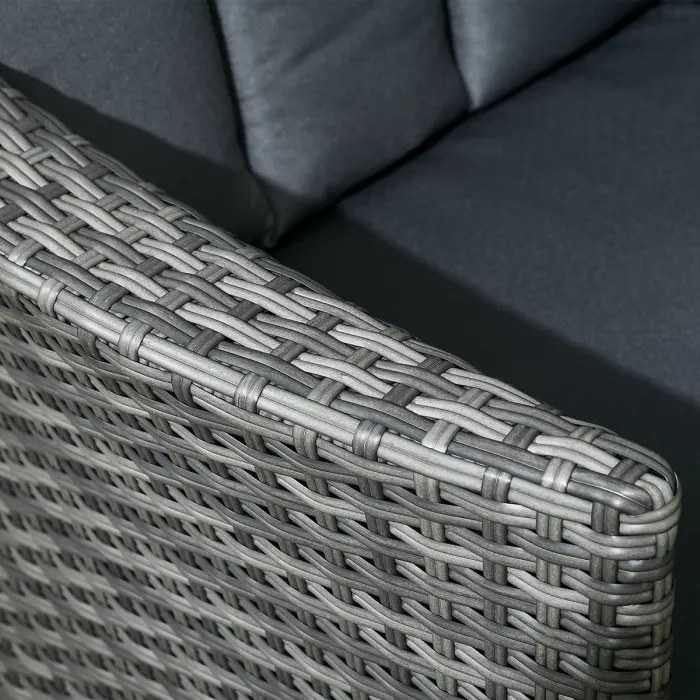 Outsunny 6 Seater Rattan Outdoor Dining Set with Cushions, Mixed Grey