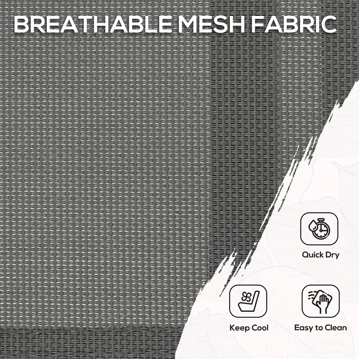 Outsunny 7 Piece Garden Dining Set with Breathable Mesh Seat, Aluminium Top