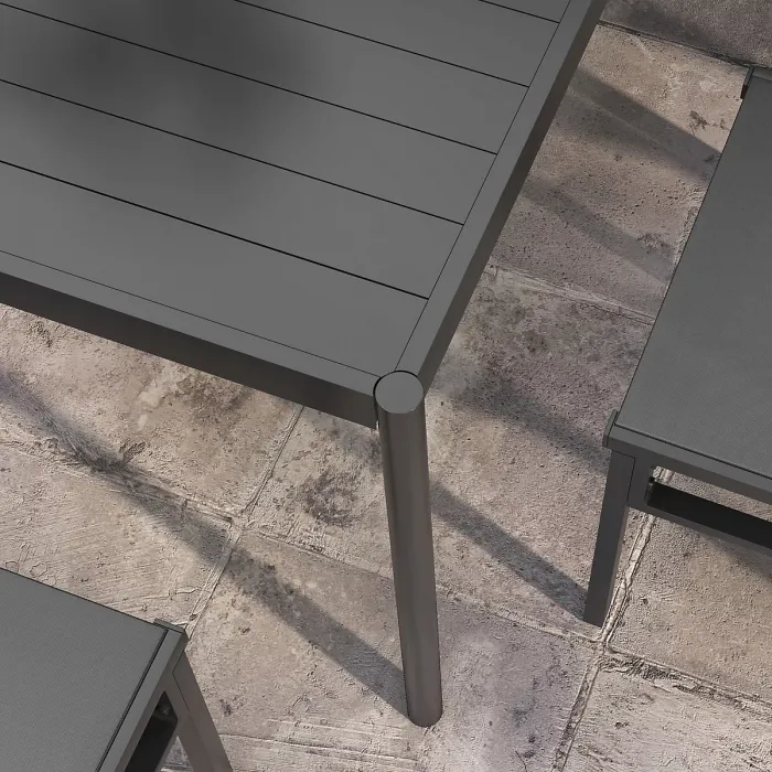 Outsunny 7 Piece Garden Dining Set with Breathable Mesh Seat, Aluminium Top