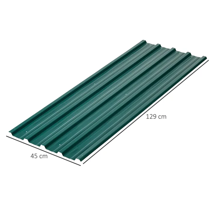 Outsunny Pack of 12 Metal Roofing Sheets for Greenhouse, Green