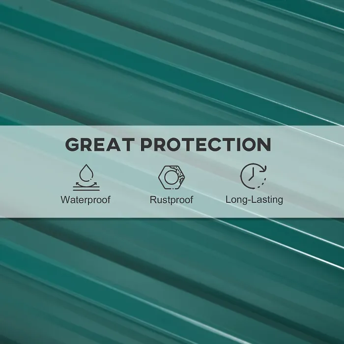Outsunny Pack of 12 Metal Roofing Sheets for Greenhouse, Green