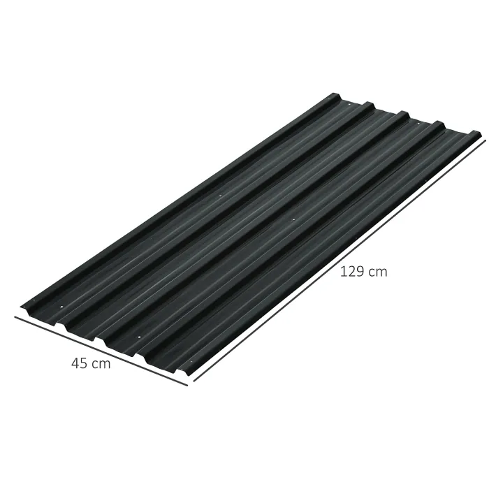 Outsunny Pack of 12 Metal Roofing Sheets for Greenhouse, Dark Grey
