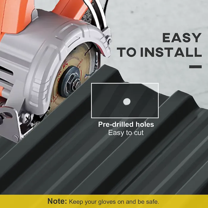 Outsunny Pack of 12 Metal Roofing Sheets for Greenhouse, Dark Grey