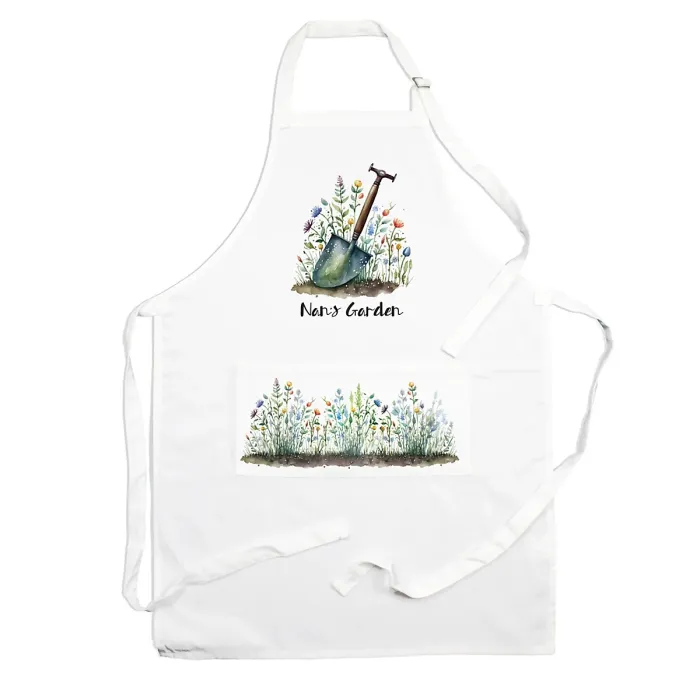 Purely Home Nans Apron - Gardening Gift Apron - Adjustable Ties Large Pocket Present for Nan