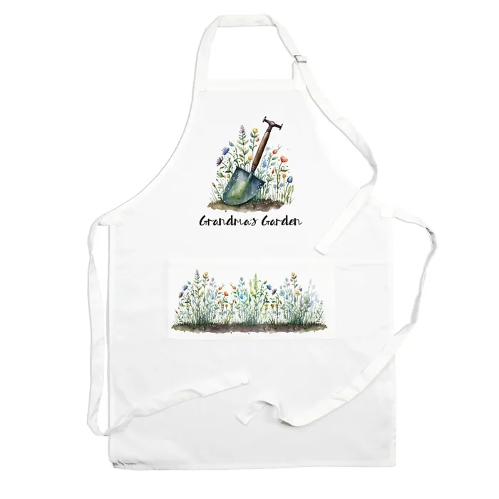 Purely Home Grandmas Apron - Gardening Apron - Adjustable Ties/Pocket Gift for Grandma
