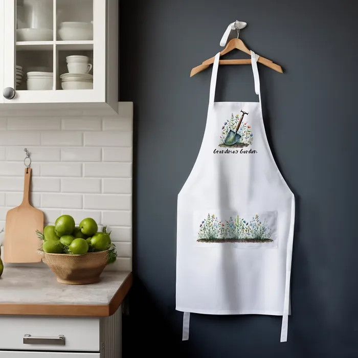 Purely Home Grandmas Apron - Gardening Apron - Adjustable Ties/Pocket Gift for Grandma