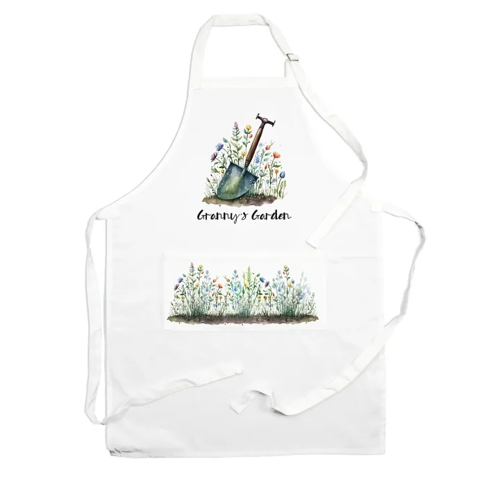 Purely Home Grannys Apron - Gardening Gift Apron - Adjustable Ties/Pocket Present for Granny