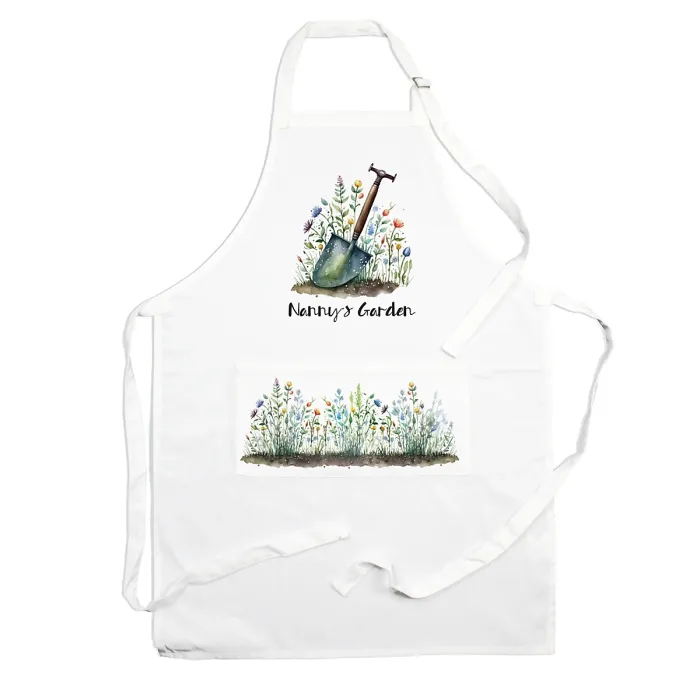 Purely Home Nannys Apron - Gardening Gift Apron - Adjustable Ties/Pocket Present for Nanny