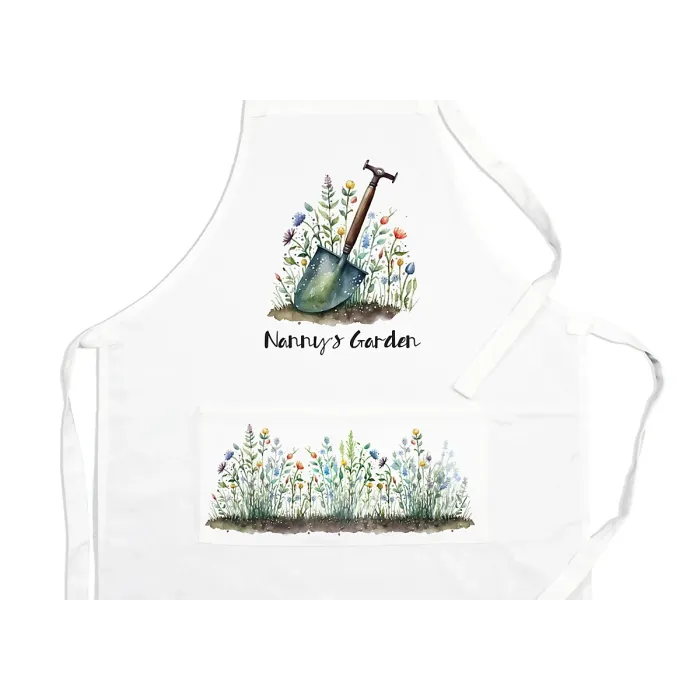 Purely Home Nannys Apron - Gardening Gift Apron - Adjustable Ties/Pocket Present for Nanny
