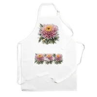 Purely Home Garden Flowers Chrysanthemum Apron - Floral Gifts for Her - Cooking & Baking
