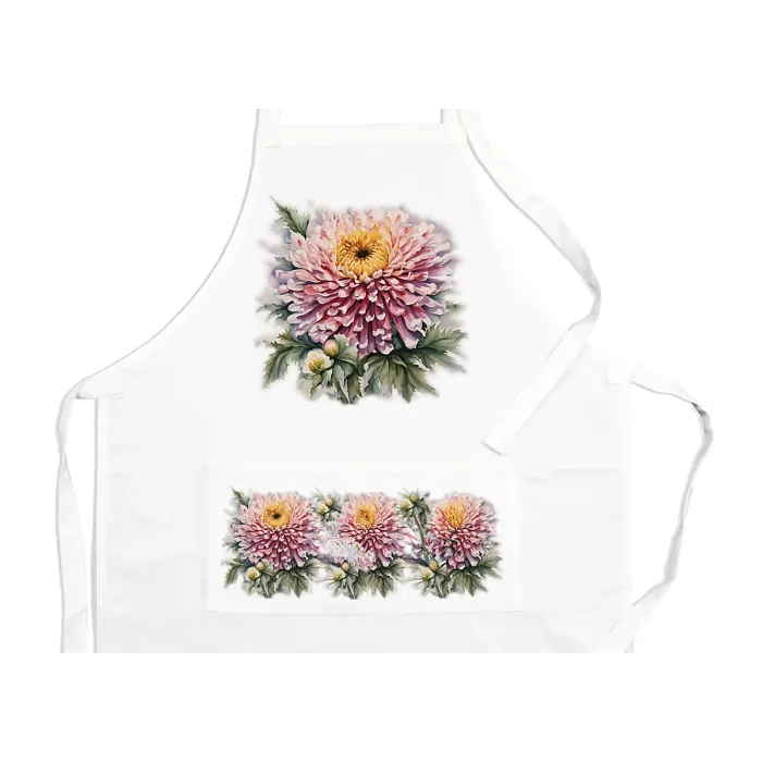 Purely Home Garden Flowers Chrysanthemum Apron - Floral Gifts for Her - Cooking & Baking