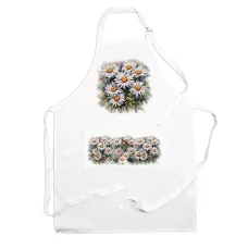 Purely Home Garden Flowers Daisies Apron - Floral Gifts for Her - Cooking & Baking