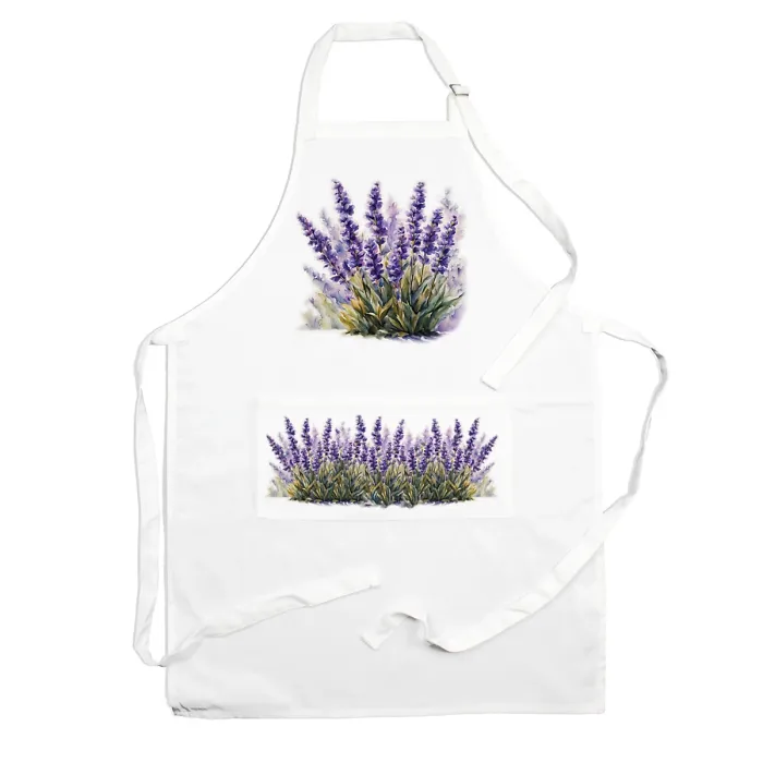 Purely Home Garden Flowers Lavender Apron - Floral Gifts for Her - Cooking & Baking