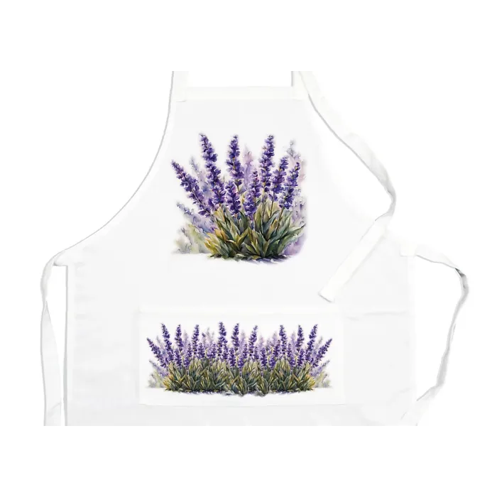 Purely Home Garden Flowers Lavender Apron - Floral Gifts for Her - Cooking & Baking