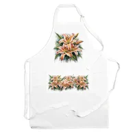 Purely Home Garden Flowers Lillies Apron - Floral Gifts for Her - Cooking & Baking