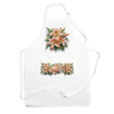 Purely Home Garden Flowers Lillies Apron - Floral Gifts for Her - Cooking & Baking
