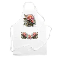 Purely Home Garden Flowers Roses Apron - Floral Gifts for Her - Cooking & Baking